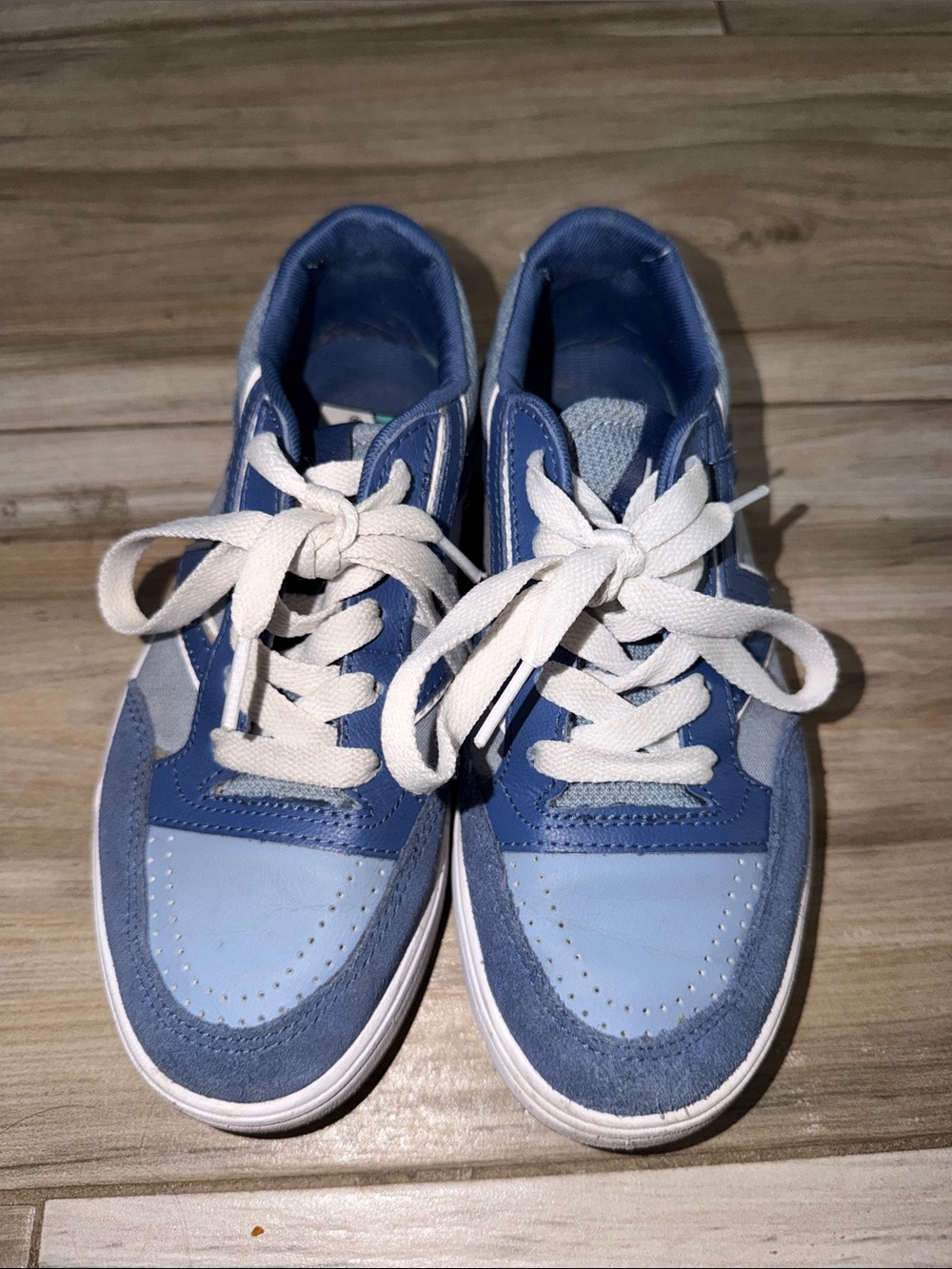 Vans Two-Tone Blue and White Kids Skate Sneakers comfy cush